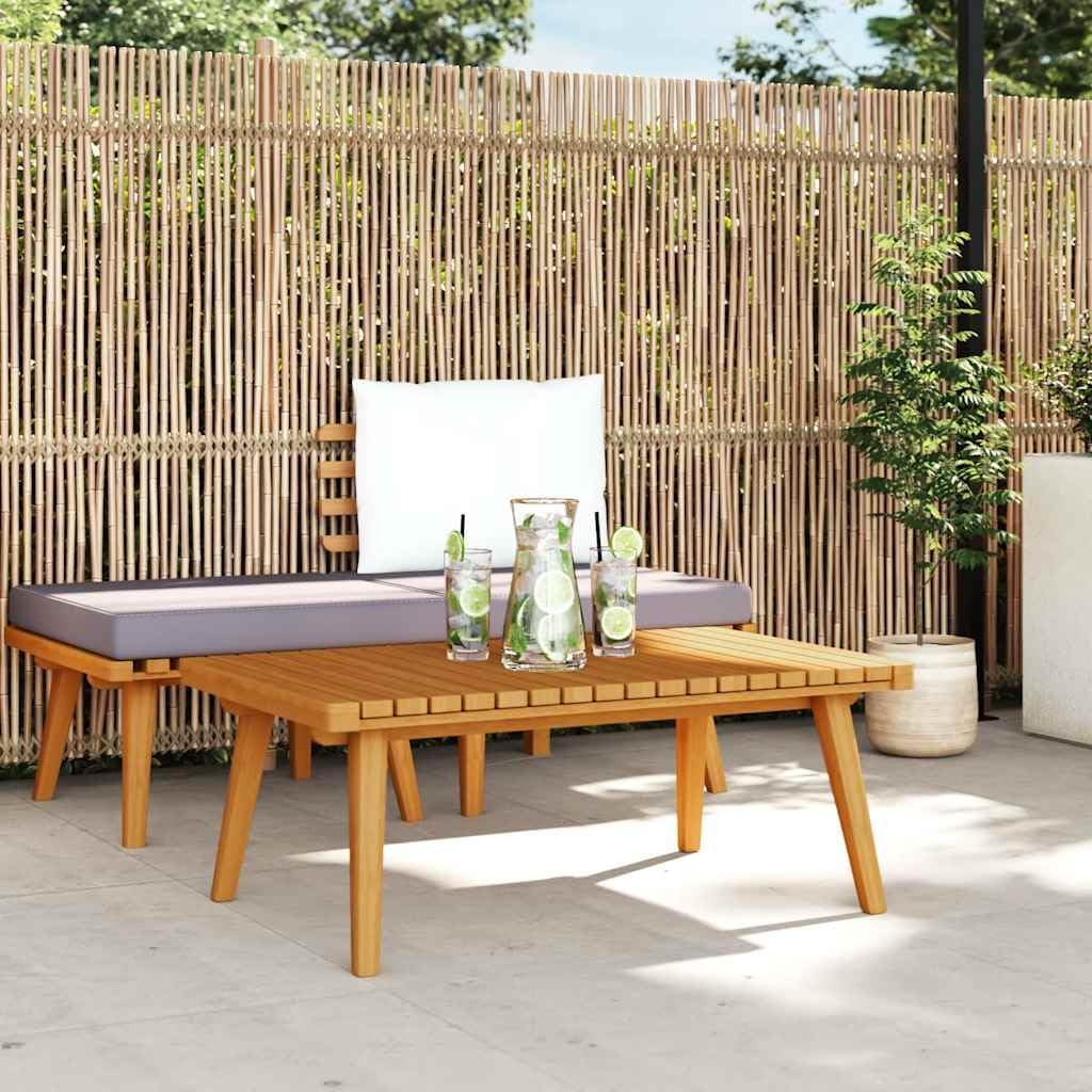 Golden Brown Solid Acacia Wood Garden Coffee Table with Slatted Top for Patio Balcony Indoor Outdoor Furniture Durable Modern Design