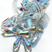 50pcs Sun Catcher Crystals, 38mm Icicle Prisms for Chandelier Lamp Candle Holders, Curtain DIY Pendant Drops in AB Colors