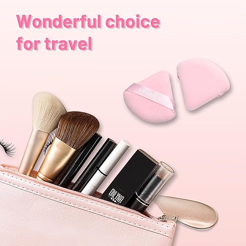 Miniatura 7 de COSTICA 6 piezas de polvo para polvo facial, soplo de polvo triangular para base suelta y cosmética, soplo de maquillaje para contornear,