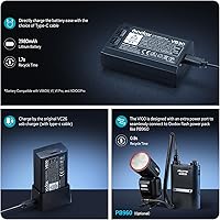 Vista 9 de Godox V100 C V100-C Flash para Canon, 100Ws TTL Canon Speedlite HSS 1/8000S, Control de Pantalla Táctil, 400 Flashes de Potencia Completa, Batería