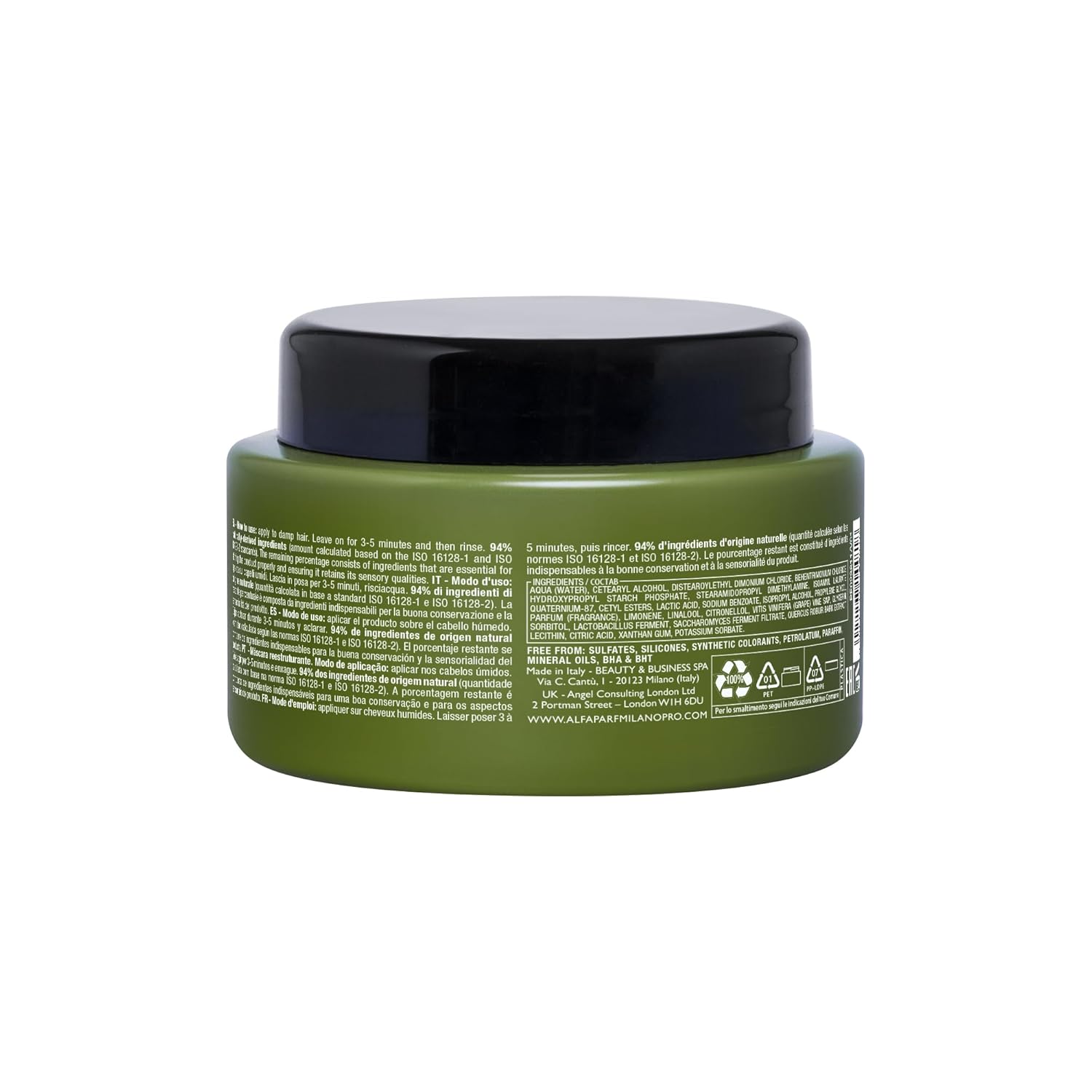 ALFAPARF MILANO Benvoleo Recovery Mask for Damaged Hair - Clean, Vegan, Sustainable Hair Care - Repairs, Reconstructs, Protects - Paraffin Free - Natural Ingredients - 8.45 FL. Oz. - Image 2