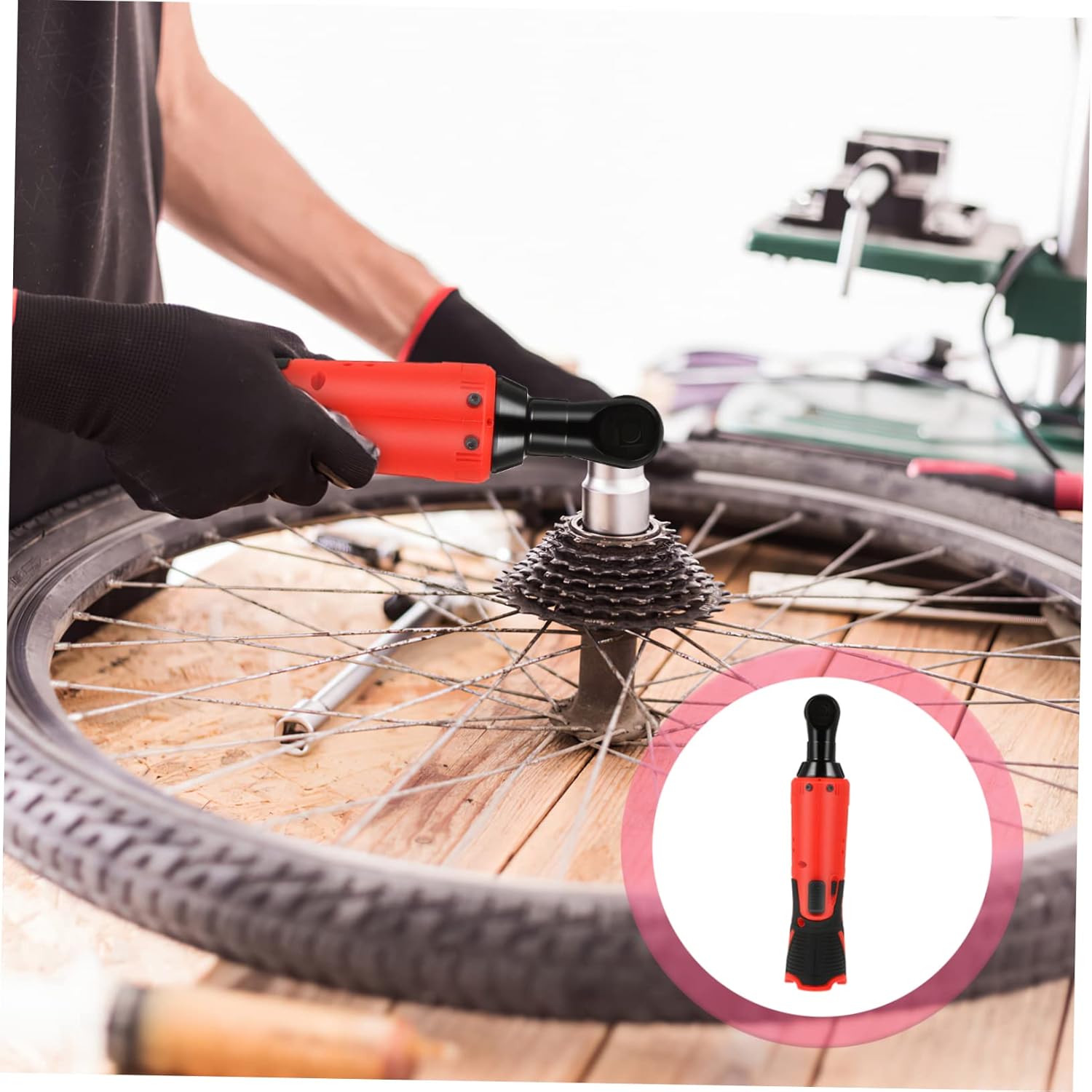 Cordless Electric Ratchet Wrench Motorized Tool Lb Torque Quick Socket Change Comfortable Handle for Car Repair and Mechanic Use