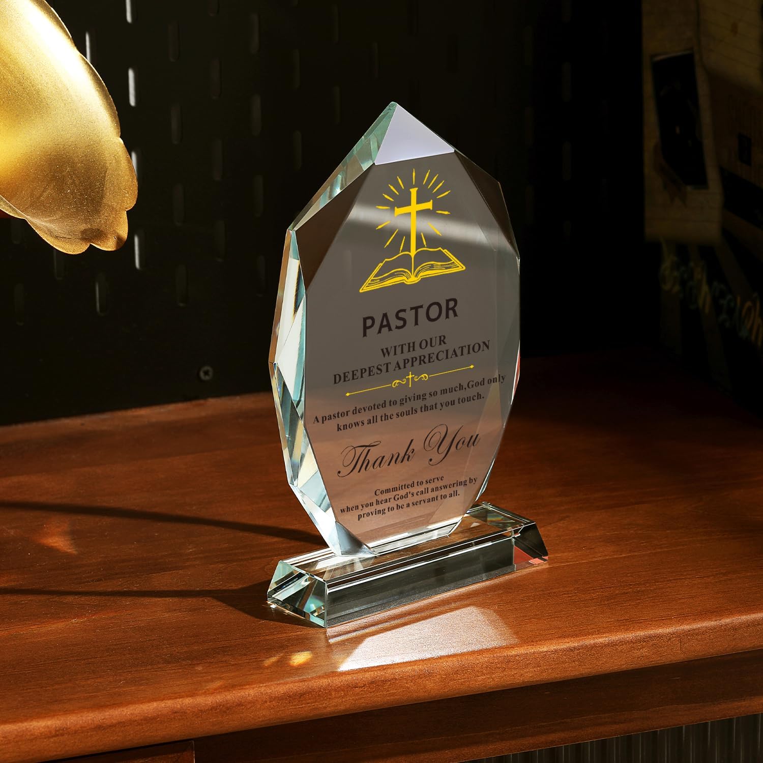 Pastor Appreciation Gifts-Iceberg Shaped Crystal Plaque, 8.3x5.3 Inch Plaques Decoration for Pastor's Day Church Clergy Keepsakes, Best Ideas Thank You for Christianity Pastores Gift - Image 5