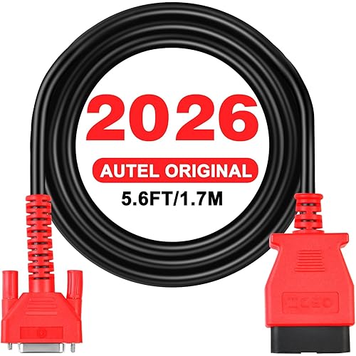 Autel Original OBD2 Main Test Cable, 5.6ft 1.7M, 16 Pin OBDII Diagnostic Test Cable, Work with Scanner MK808 MK808S MK808Z MX808 MX808S MP808 MP808S MP808K DS708 DS808 MS906 MS908, IM508 IM508S