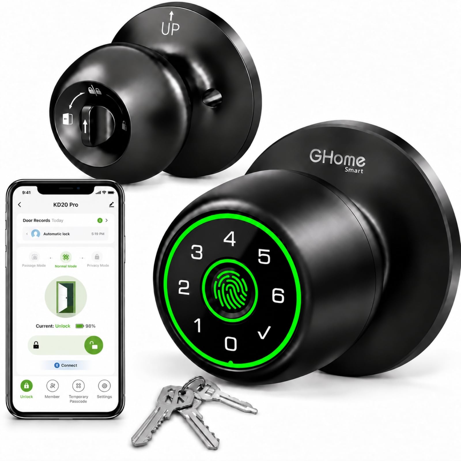 GHome Smart Door Lock - Fingerprint & App Control -1 GHome Smart Door Lock - Fingerprint & App Control -1
