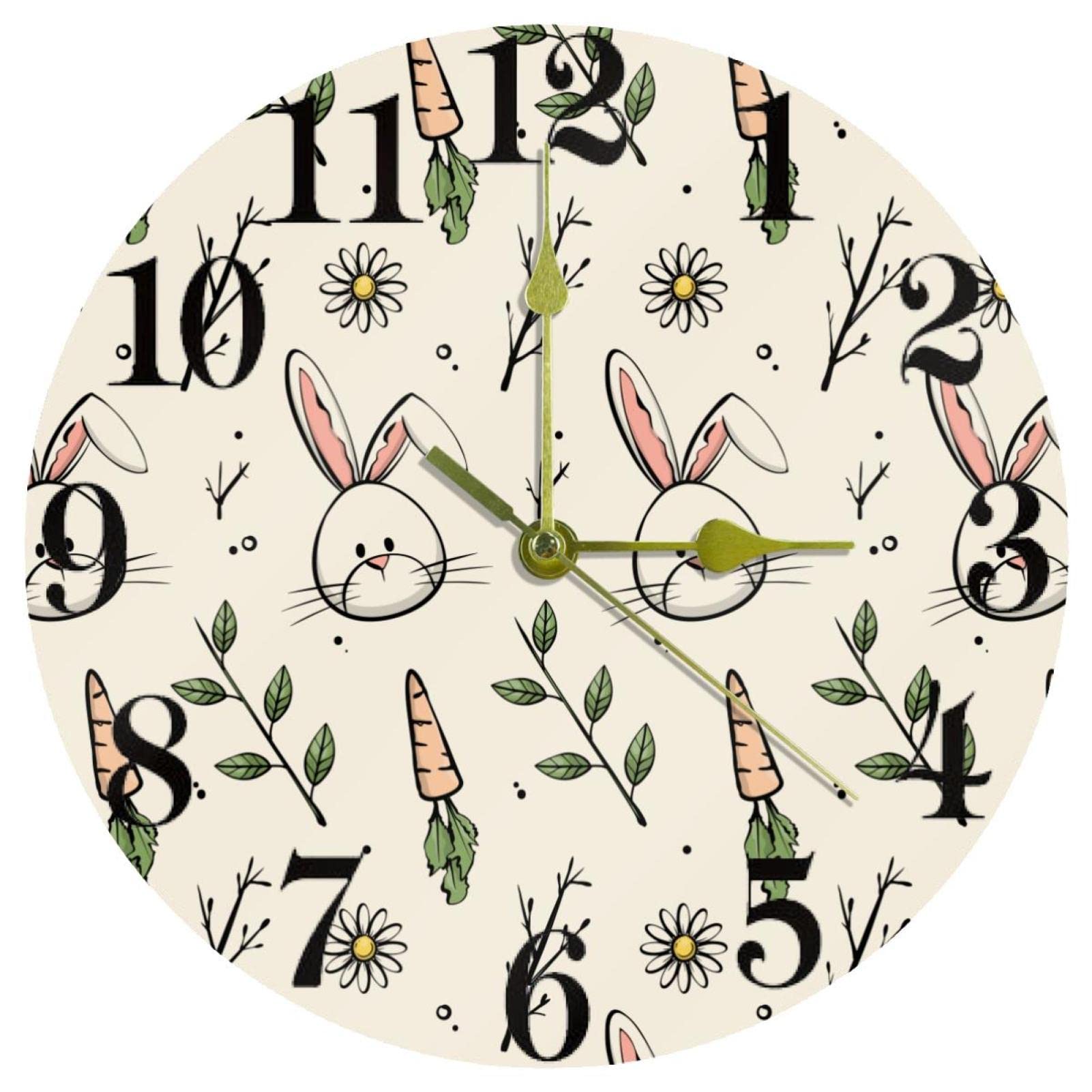 Horloge murale de Pâques ronde comme cadeau printanier original pour la maison