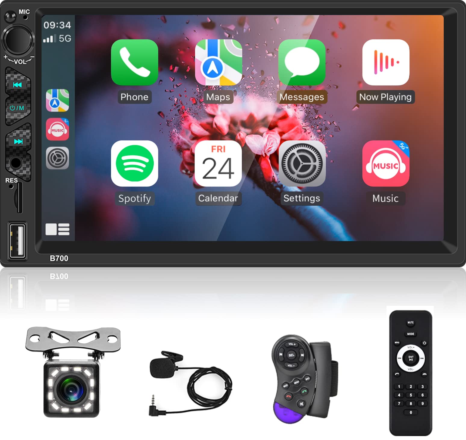 Hodozzy Autoradio 1 Din Carplay Android Auto Ecran Tactile 9