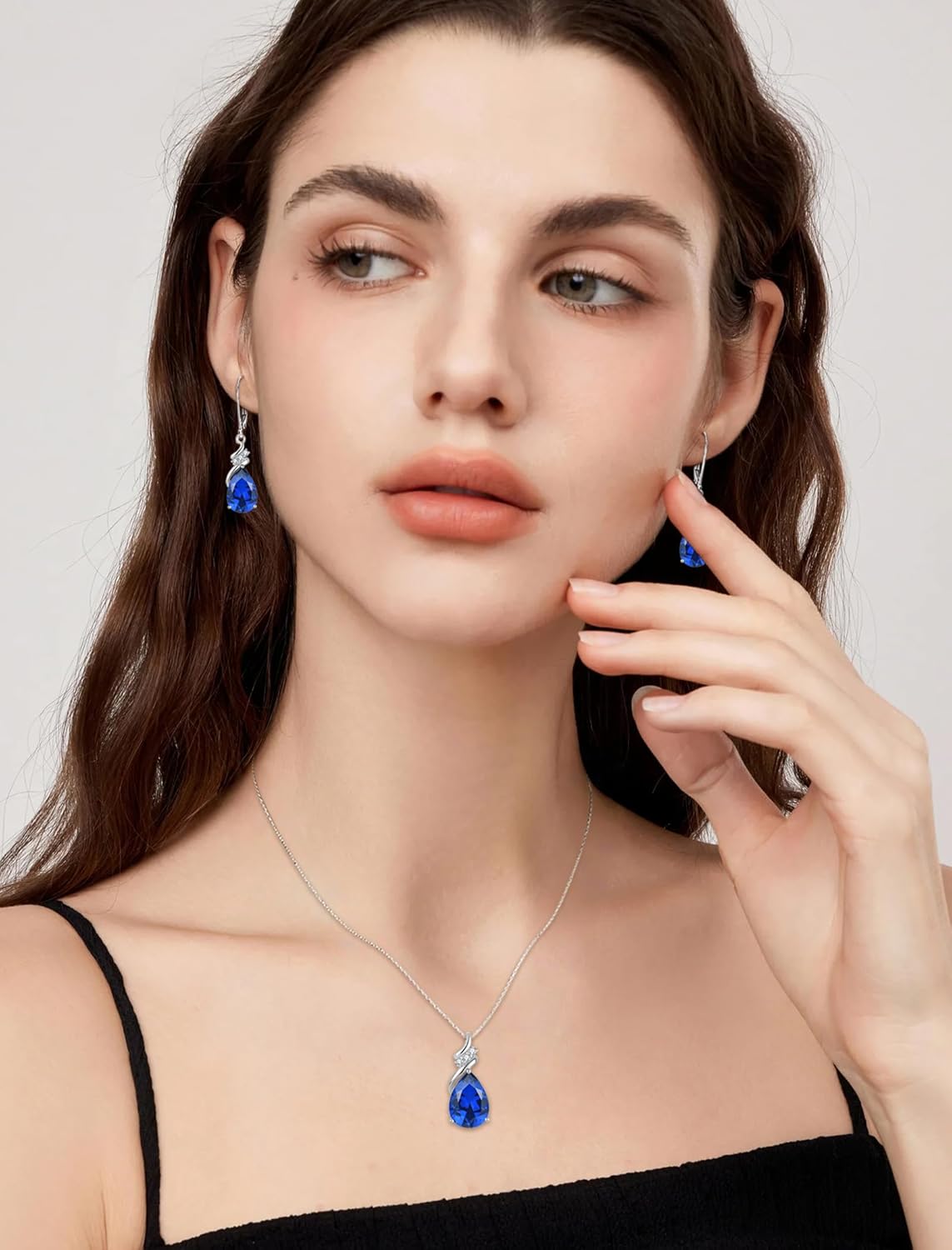 Teardrop Dangle Drop Earrings 925 Sterling Silver Leverback Created Gemstone Earrings Birthstone Jewelry for Women