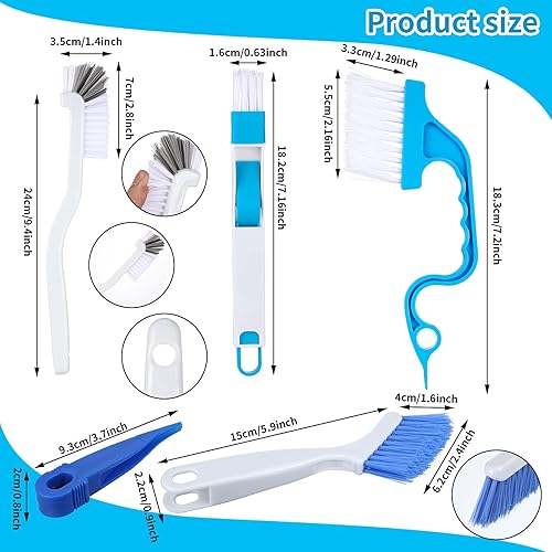Miniatura 4 de 10 cepillos de limpieza pequeños, cepillo de limpieza de rieles deslizantes de puerta de ventana para limpiar fregaderos, cepillos de limpieza de