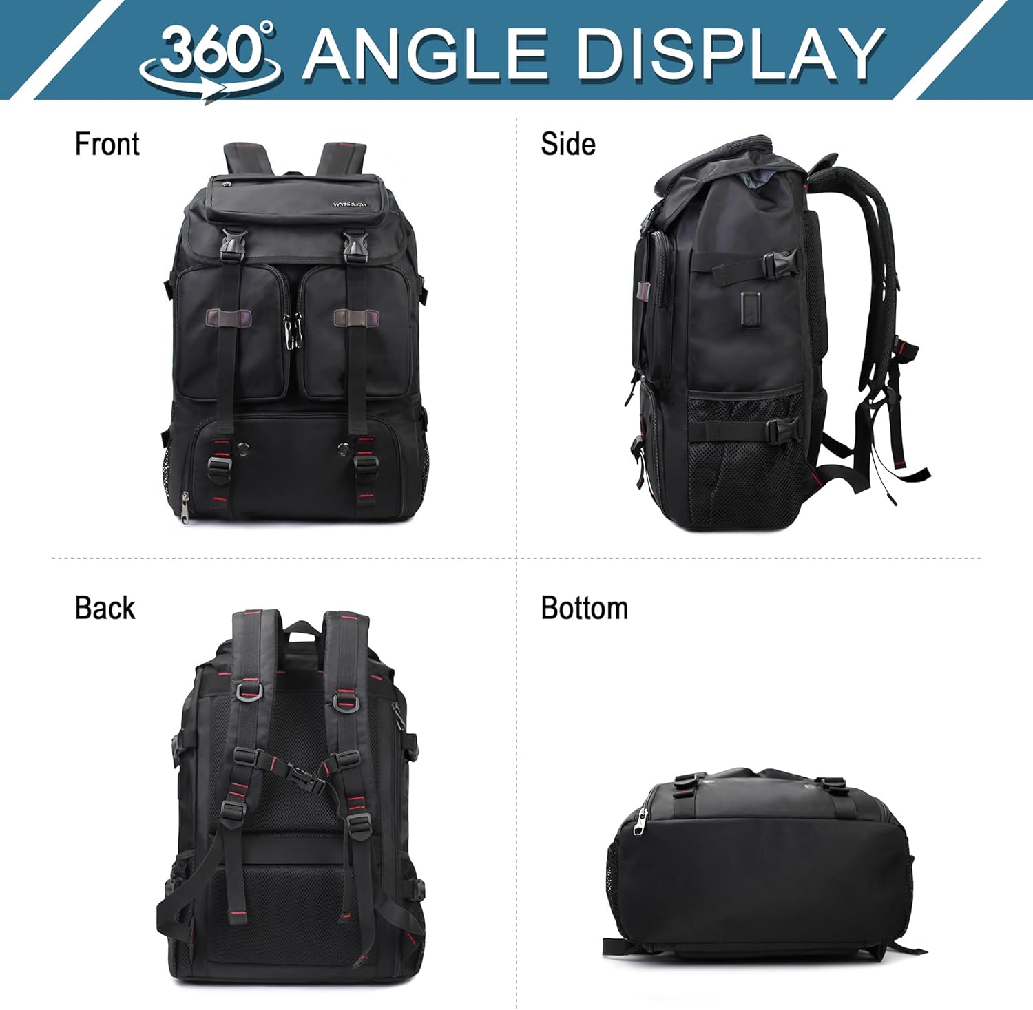 Travel Backpack for Men Laptop Backpack Fit 16 inch Carry-on Airline Approved Casual Daypack Work Business Rucksack,Black - Image 9