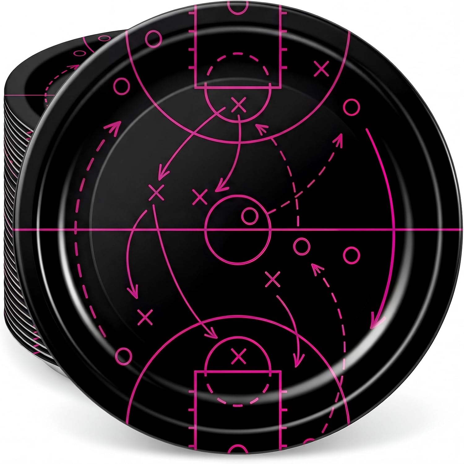 Qinyoung 100 Pcs Basketball Paper Plates 9" Disposable Birthday Party Plates Dinner Dessert Tableware Supplies for Basketball Sports Themed Birthday Game Day Party Decorations, Serves 50(Mixed Colors)