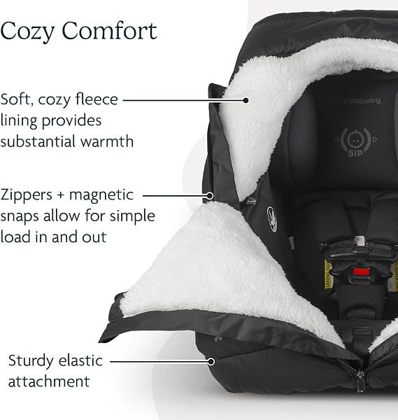 UPPAbaby CozyGanoosh for Aria and Mesa Infant Car Seat Carriers/Ultra-Plush, Weather-Proof/Charcoal - 3