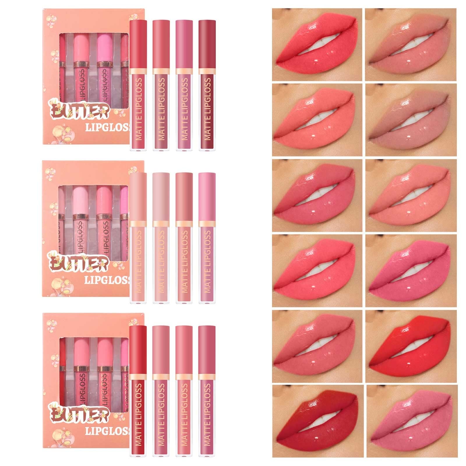 Amazon | マットリキッドリップスティック リップグロス 4本セット  