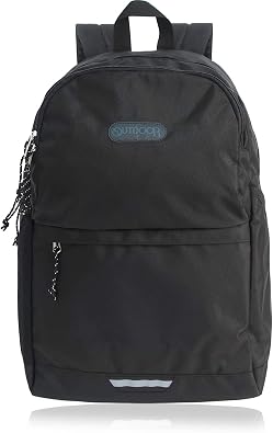 Outdoor Products Backpack, Large Capacity, Reflective, Onyx, PC Storage, A4 Storage, All Black, Simple