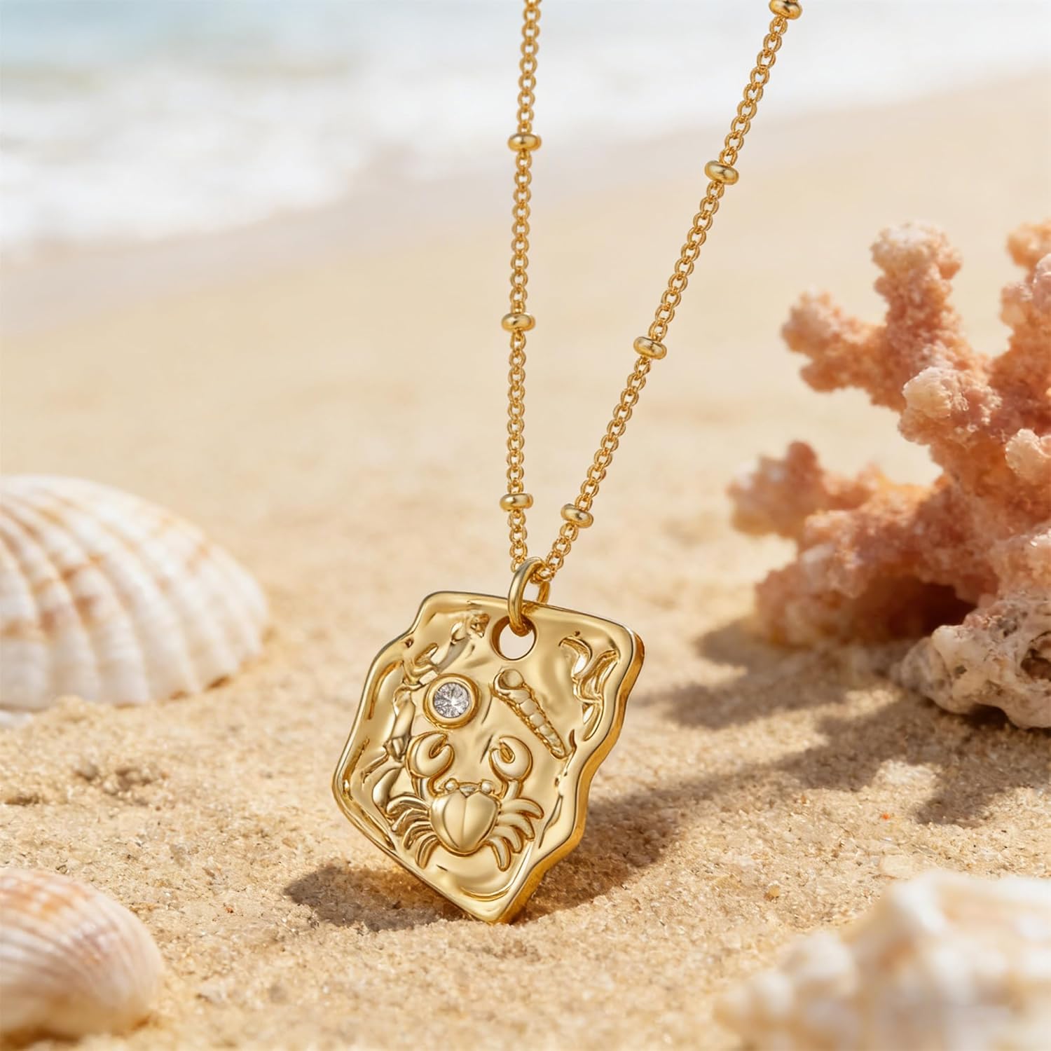 MEVECCO Dainty Gold Seashell Pendent Necklace Ocean Necklace for Women 18K Gold Plated Necklace Boho Handmade Summer Beach Necklace Jewelry - Image 5