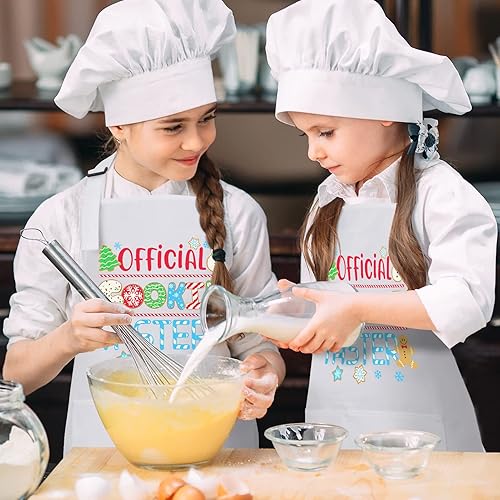 Miniatura 7 de Fuyamp Paquete de 2 delantales para padres e hijos para niños y adultos, delantal divertido  delantal oficial para panadero y catador de galletas,