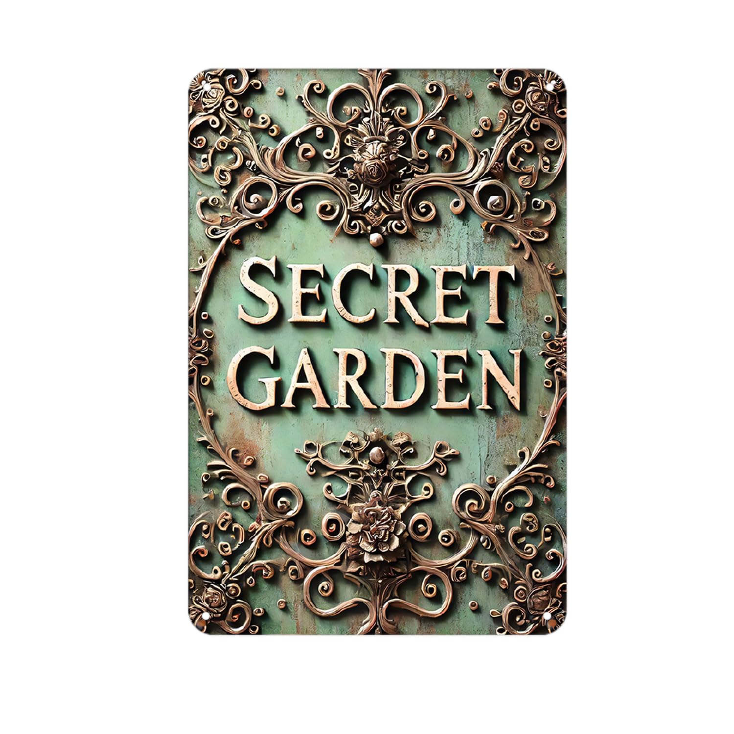 Kwqdozf As Pic Secret Garden Vintage Floral Metal Sign Print Aesthetic Room Decoration For