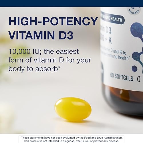 Vista 4 de Metagenics Vitamina D3 + K - para la salud arterial, el apoyo inmunológico, la salud ósea y cardíaca* - Vitamina D con MK-7 (vitamina K2) - Sin OMG