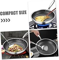 Vista 7 de Wok de acero inoxidable sartén antiadherente de 10 pulgadas sartén para tortilla de hierro fundido, sartén antiadherente, alcaravea, utensilios