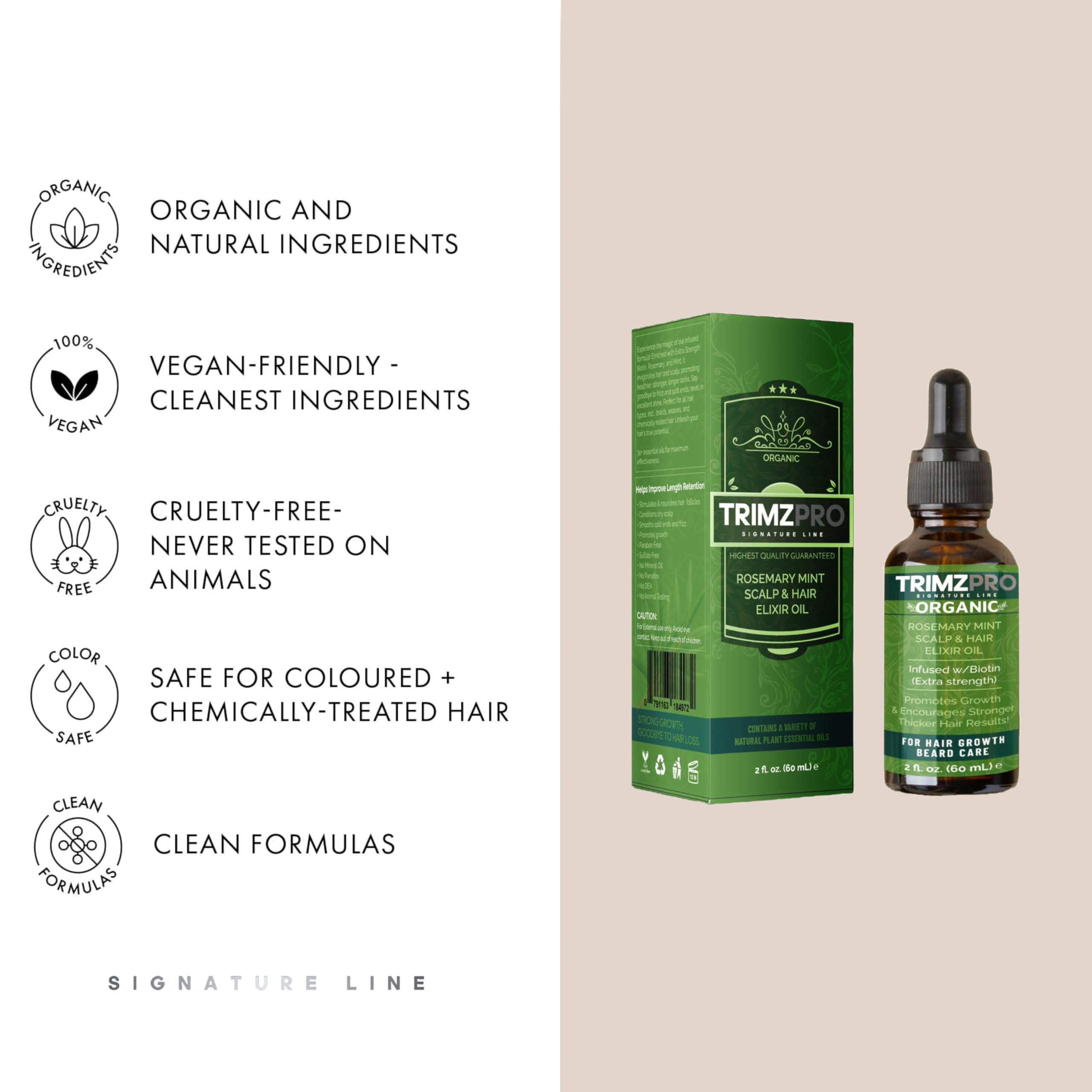 TrimzPro Rosemary Mint Hair Growth with Biotin & Castor - Image 4