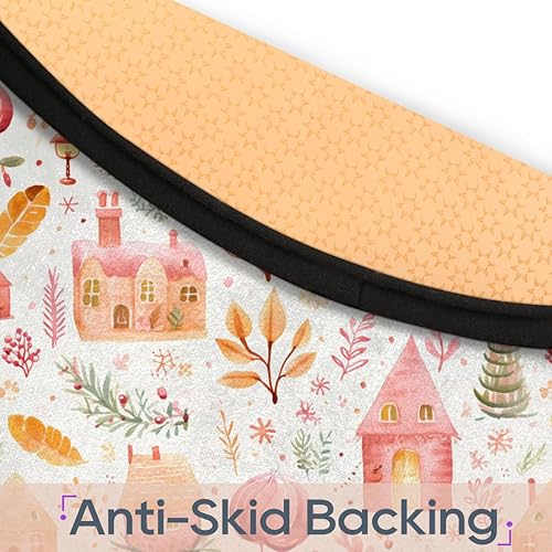 Miniatura 4 de Christmas Element Decoration Holly Leaf04 Round Area Rug 3ft Machine Washable Circular Rugs for Dining Room Table Bedroom Playroom Throw Rugs for