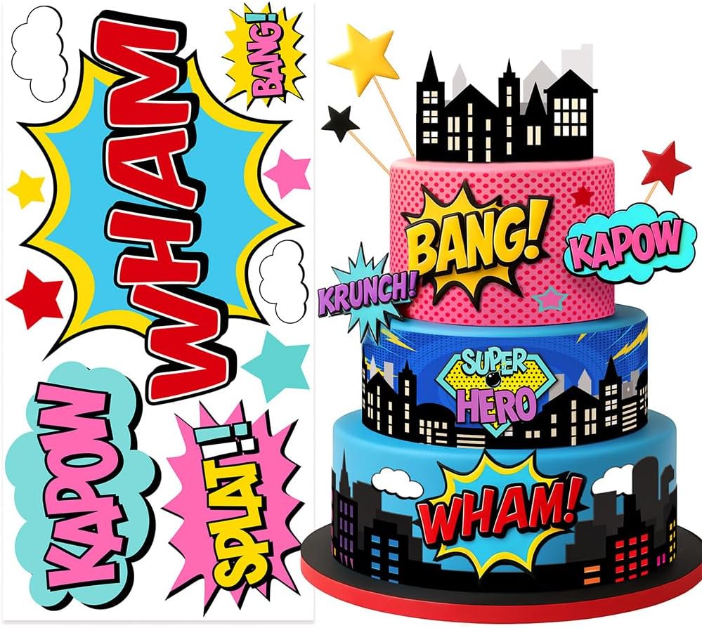 Edible Comic Speech Bubble Cake Border Hero Decoration Random 1 Wrap