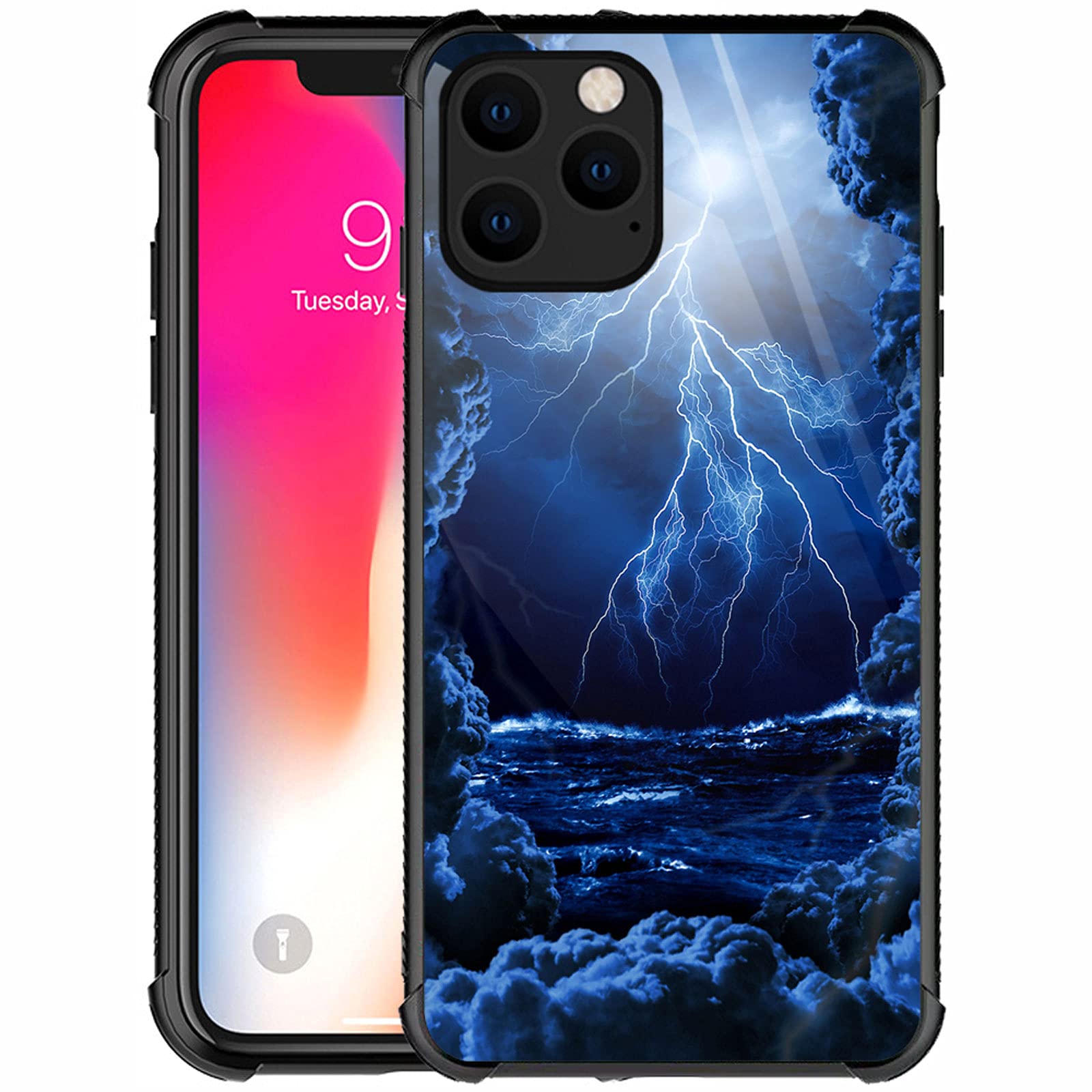 CARLOCA Compatible with iPhone 13 Pro Max Case,Sea Lightning Pattern Design for Girl Boy Shockproof Anti-Scratch Case for iPhone 13 Pro Max