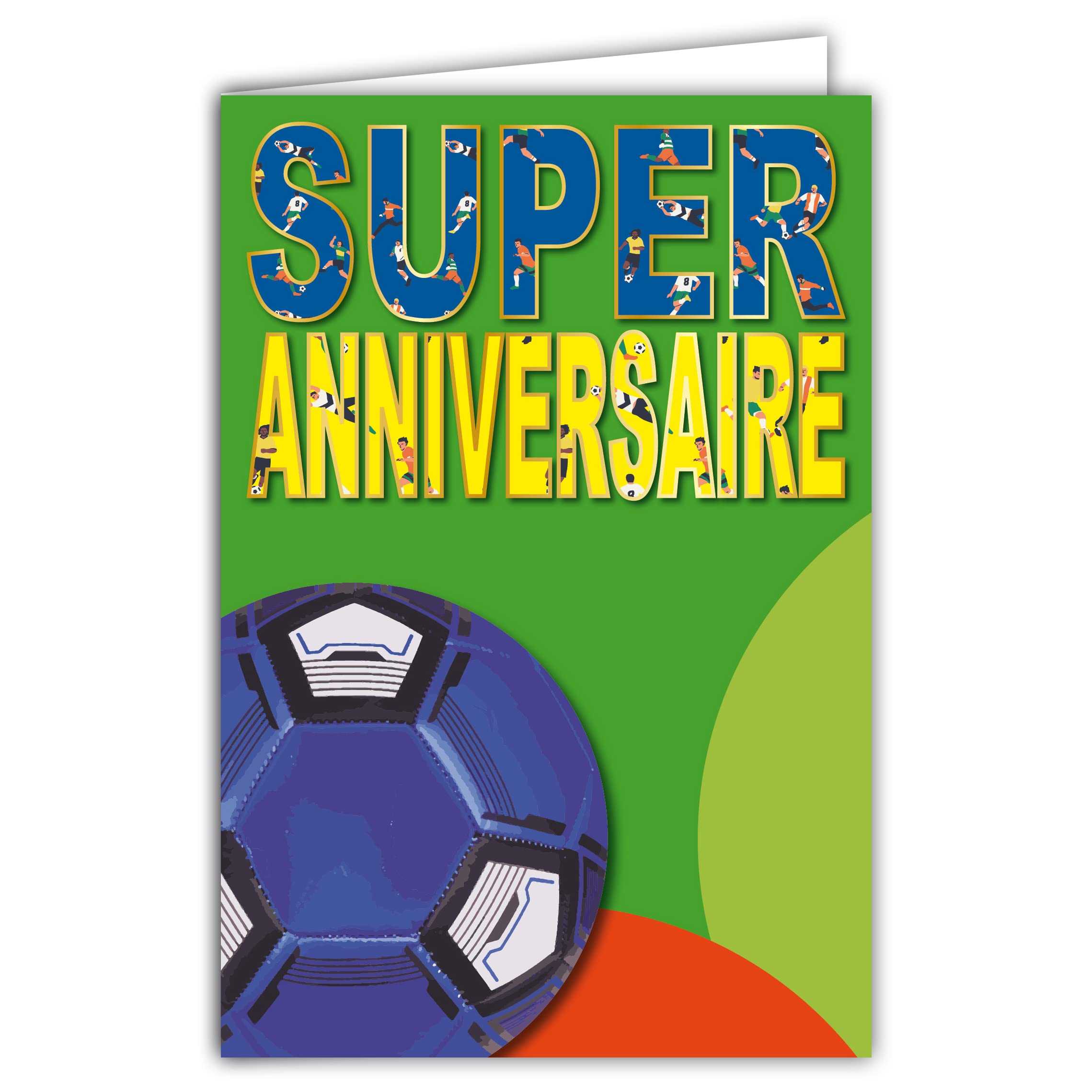 Afie Super Birthday Card Football Team Footballers with Envelope Size 12 x 17.5 cm Paper 300 g from sustainable forests Made in France 69-8003