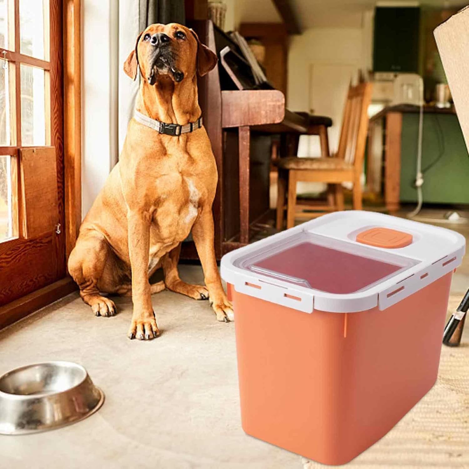 Dog Food Holder - 22lb Dog Treat Container Airtight Stackable | Moisture Proof F Cat Food Containers For Cat Bird And Other Pet Storage Bin, Rice Storage Bin