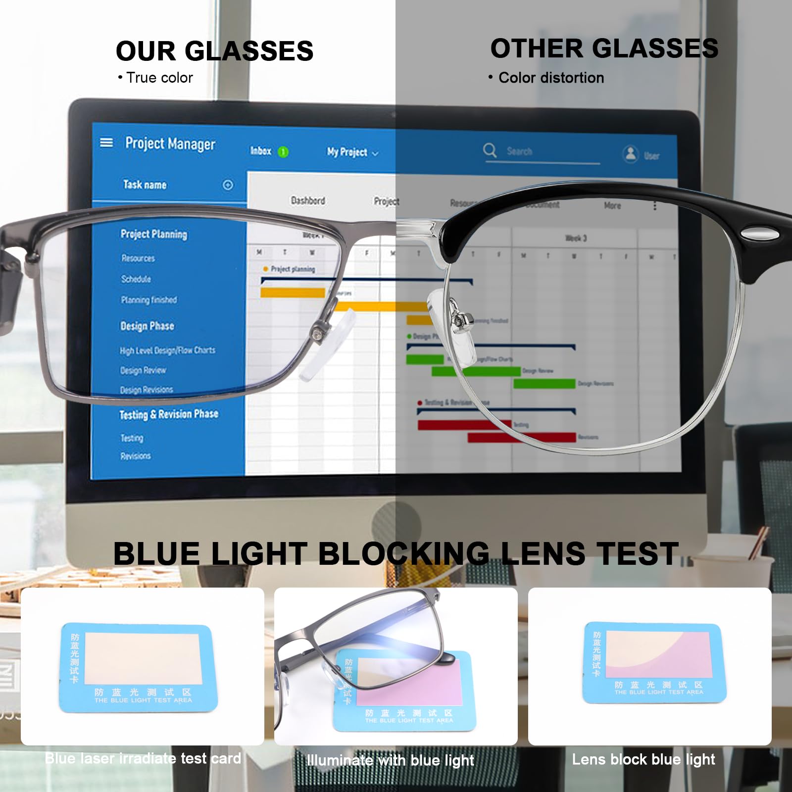 Gafas antiluz azul UV400 antifatiga ocular para juegos de ordenador, gafas de metal para hombre y mujer