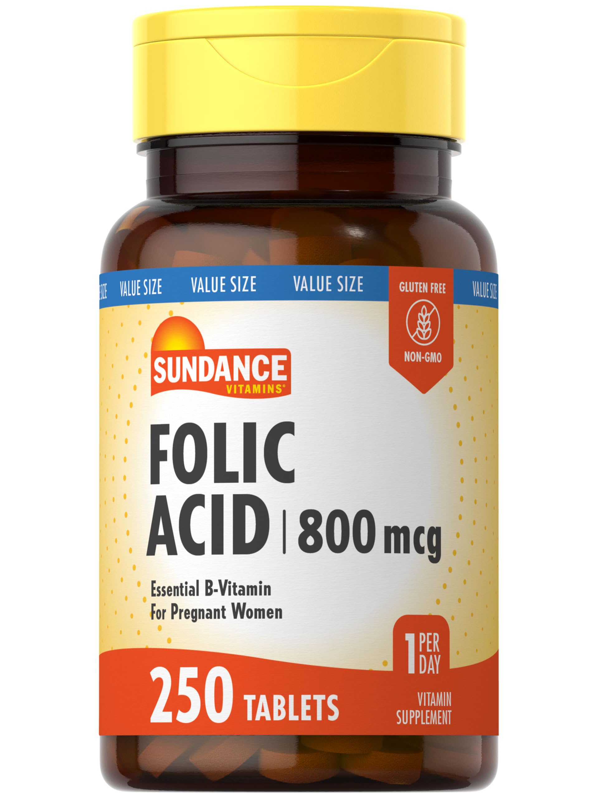 Sundance Folic Acid 800 mcg | 250 Vegetarian Tablets