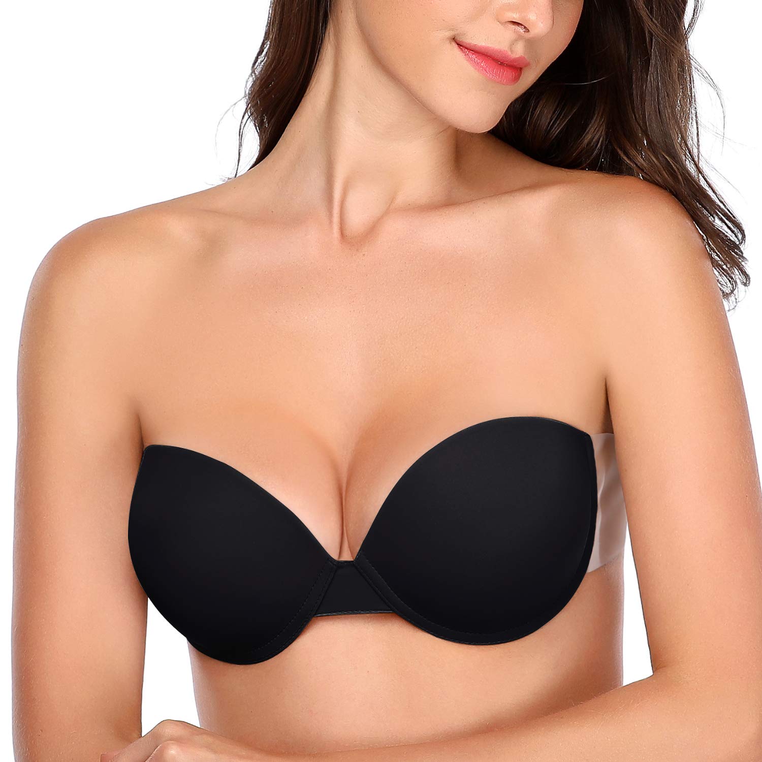 JOATEAYWomen's Strapless Backless Bra Self Adhesive Reusable Sticky Push Up Bra Invisible Non-Slip
