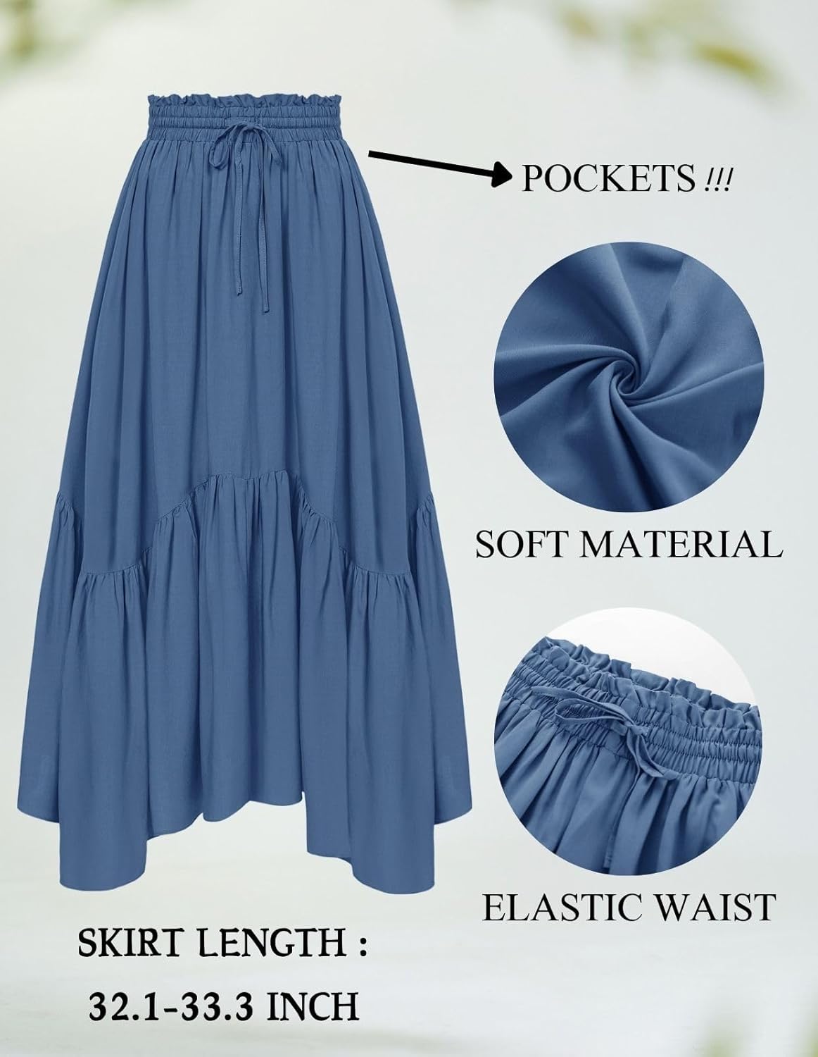 Scarlet Darkness Maxi Skirts for Women High Waist Renaissance Skirt Long Skirt with Pockets - Image 4