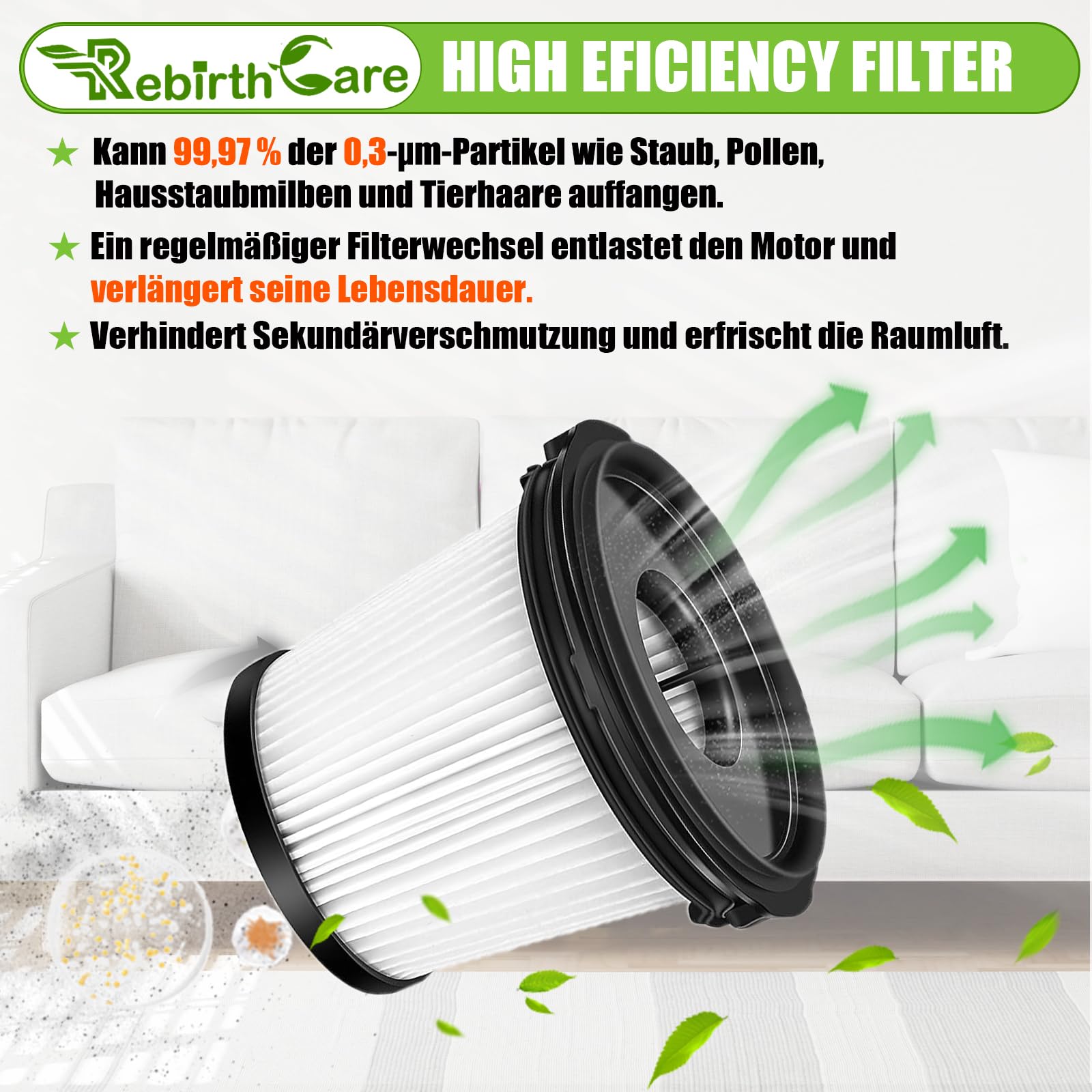 Fixbetter Hepa Filter reserveonderdelen voor Shark IW3611 / IW3612 stofzuiger, 1 HEPA-filter, 1 filterwatten, 4 basis-schuimfilters, 2