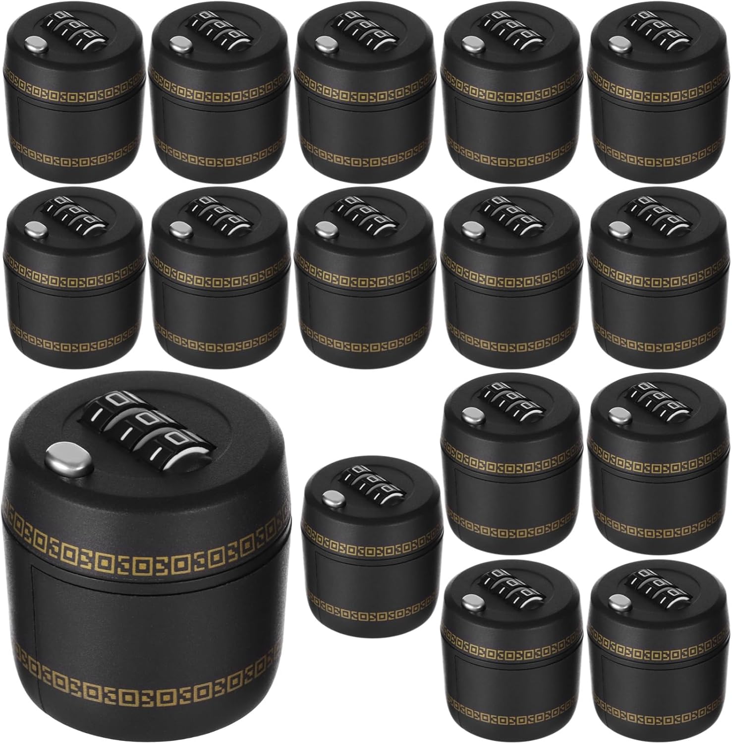 16 Pcs Wine Bottle Locks - Combination Whiskey Top Stoppers, Plastic Liquior Code Locks, Reusable Wine Corks