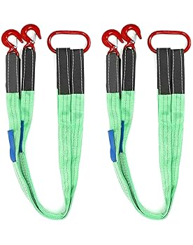 QWORK 2 Pack Two Leg Bridle Web Sling, 5Ft 6613lb Capacity