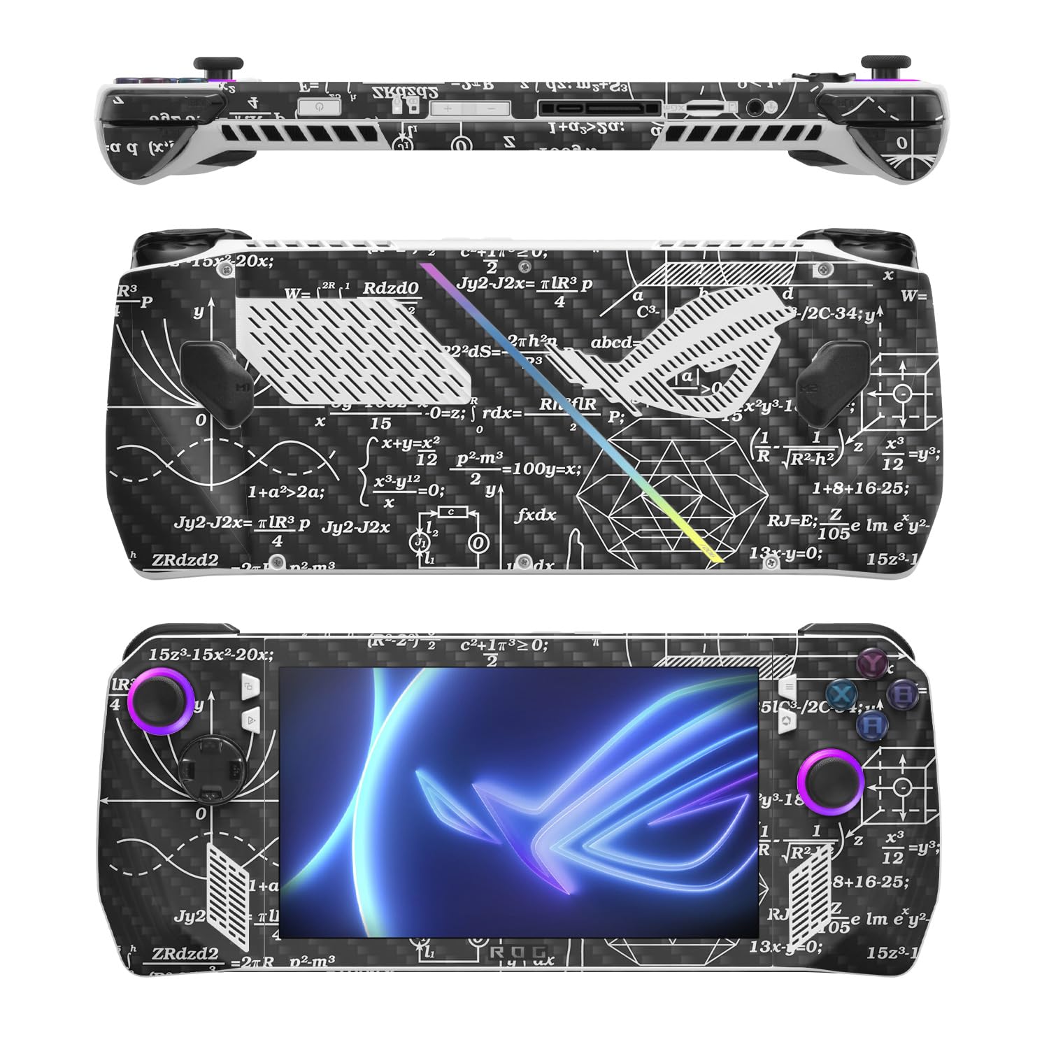 MightySkins Carbon Fiber Skin Compatible with Asus ROG Ally - Mathematical | Protective, Durable Textured Carbon Fiber Finish | Easy to Apply