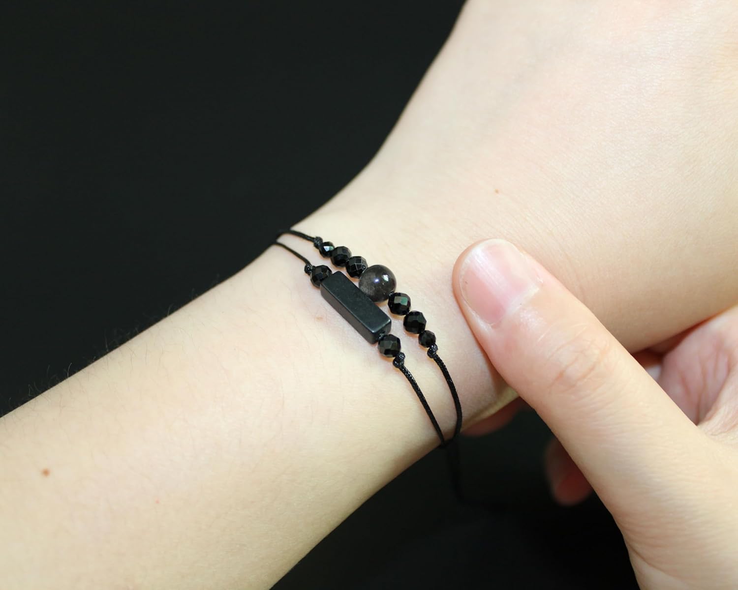 QqzsJewls Triple Protection Bracelets Negative Energy Blocker, Black Tourmaline and Obsidian Bracelets for Women Men, Gifts for Him Her - Image 3