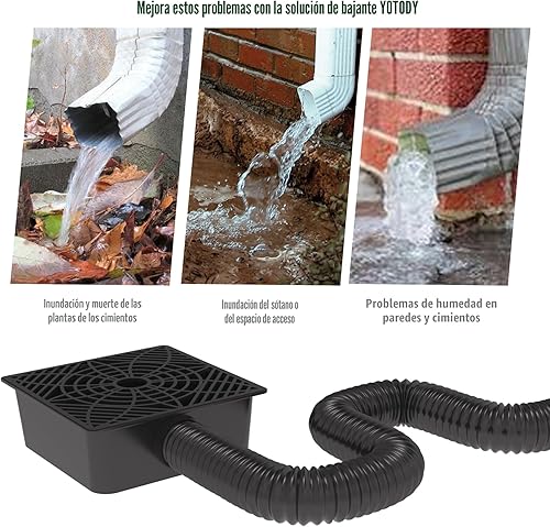 Miniatura 5 de Extensiones de Bajante de Canalón, Extensor de Bajante de Perfil Bajo con Cuenca de Captación Sin Excavación Profunda de Cuenca de Captación