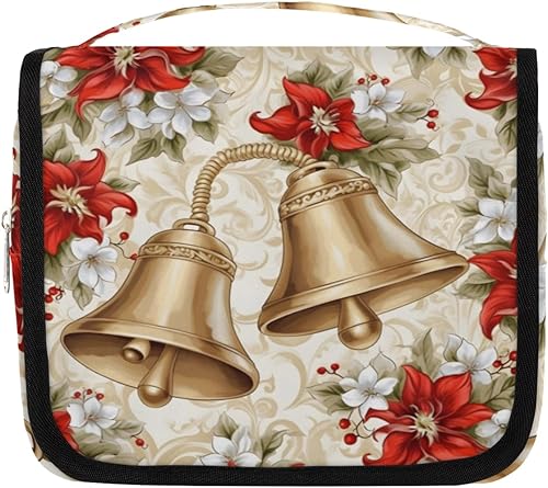 The Christmas Modern Design Toiletry Bag for Women, Travel Makeup Organizer with Hanging Hook, Traveling Cosmetic Bags for Toiletries Accessories