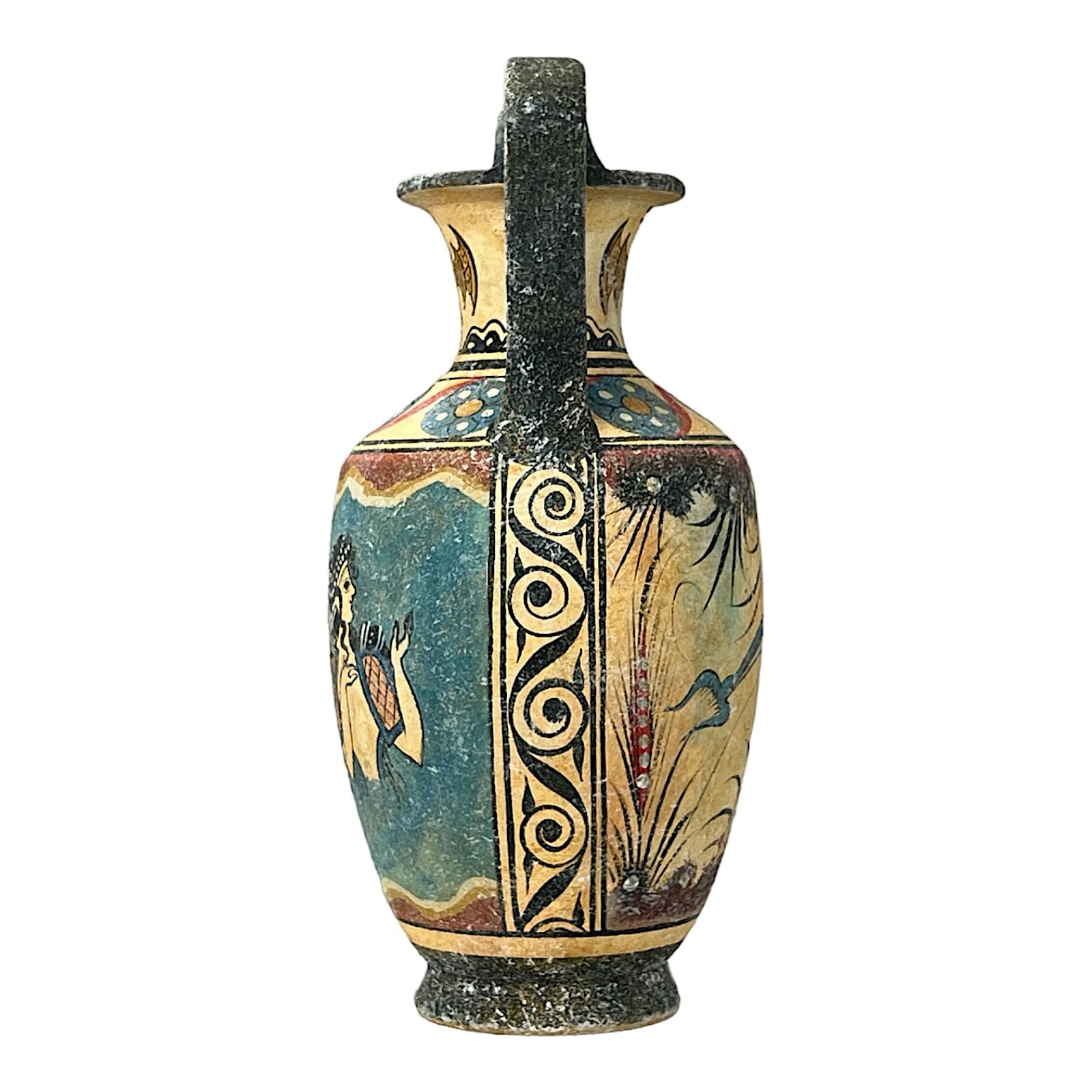 Minoan Jarrón Cerámica Pintura Parisina Mujeres Antiguas Creta Griega Cerámica Knossos