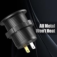 Vista 4 de Cargador de aluminio USB de 12 V PD 3.0 tipo C y doble carga rápida 3.0 puerto USB múltiple impermeable de 12 V/24 V USB con interruptor táctil, kit