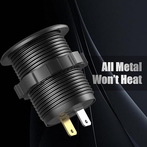 Miniatura 4 de Cargador de aluminio USB de 12 V PD 3.0 tipo C y doble carga rápida 3.0 puerto USB múltiple impermeable de 12 V24 V USB con interruptor táctil, kit