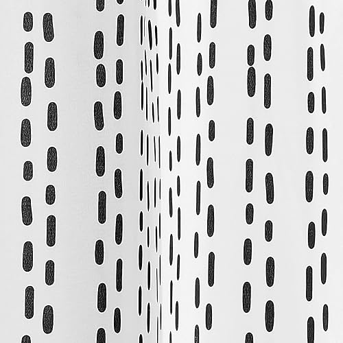 Miniatura 5 de mDesign Cortina de ducha moderna con estampado geométrico de tela de poliéster con ojales reforzados para baño principal y de invitados, lavable a