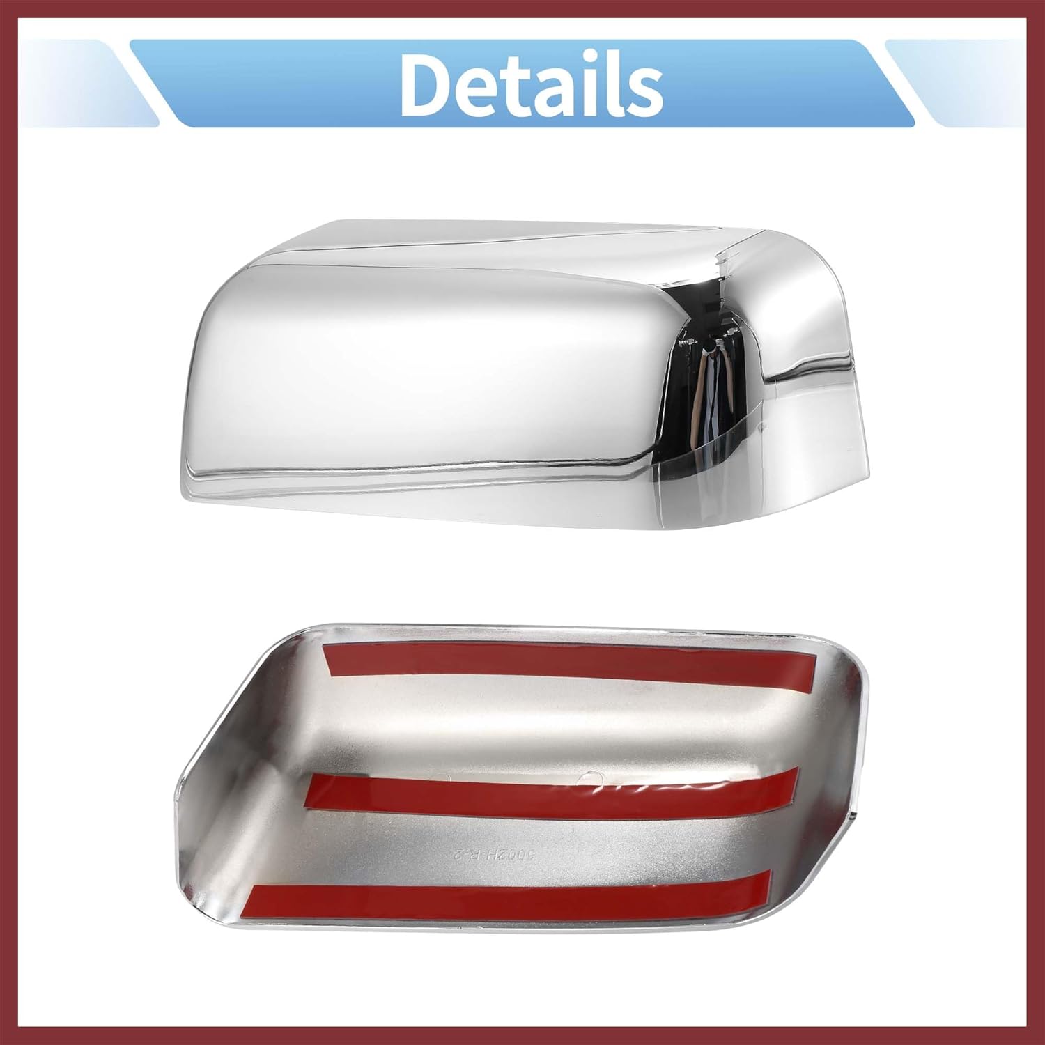 for Ford F-150 FX4 XLT 2004-2008 Driver Passenger Side Mirror Covers Cap Overlay Rearview Mirror Guard Covers Silver Tone 1 Pair