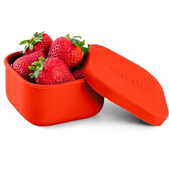 Omie Box Silicone Leak Proof Snack Containers To Go Food Storage Containers with Lids School Lunch Bento Containers - BPA Free Airtight Dishwasher and Freezer Safe Oven Safe - 9.5 oz