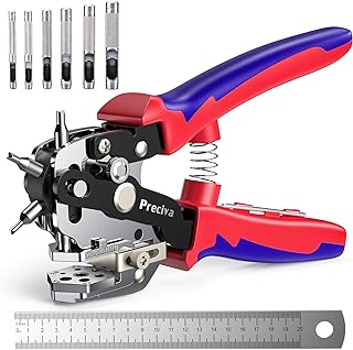 Belt Hole Puncher, Preciva 10 Sizes Leather Hole Punch, with