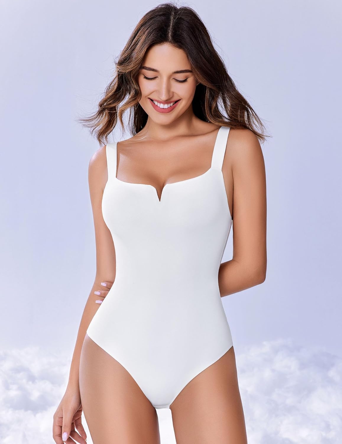 Avidlove Bodysuits for Women Square Neck Shapewear Bodysuit Sleeveless Sexy Body Suits Double Lined Tank Top Outfit - Image 3