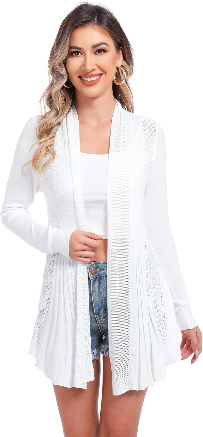 iClosam Women Open Front Cardigans Casual Long Sleeve Lightweight Knit Cardigan Sweater - Image 7