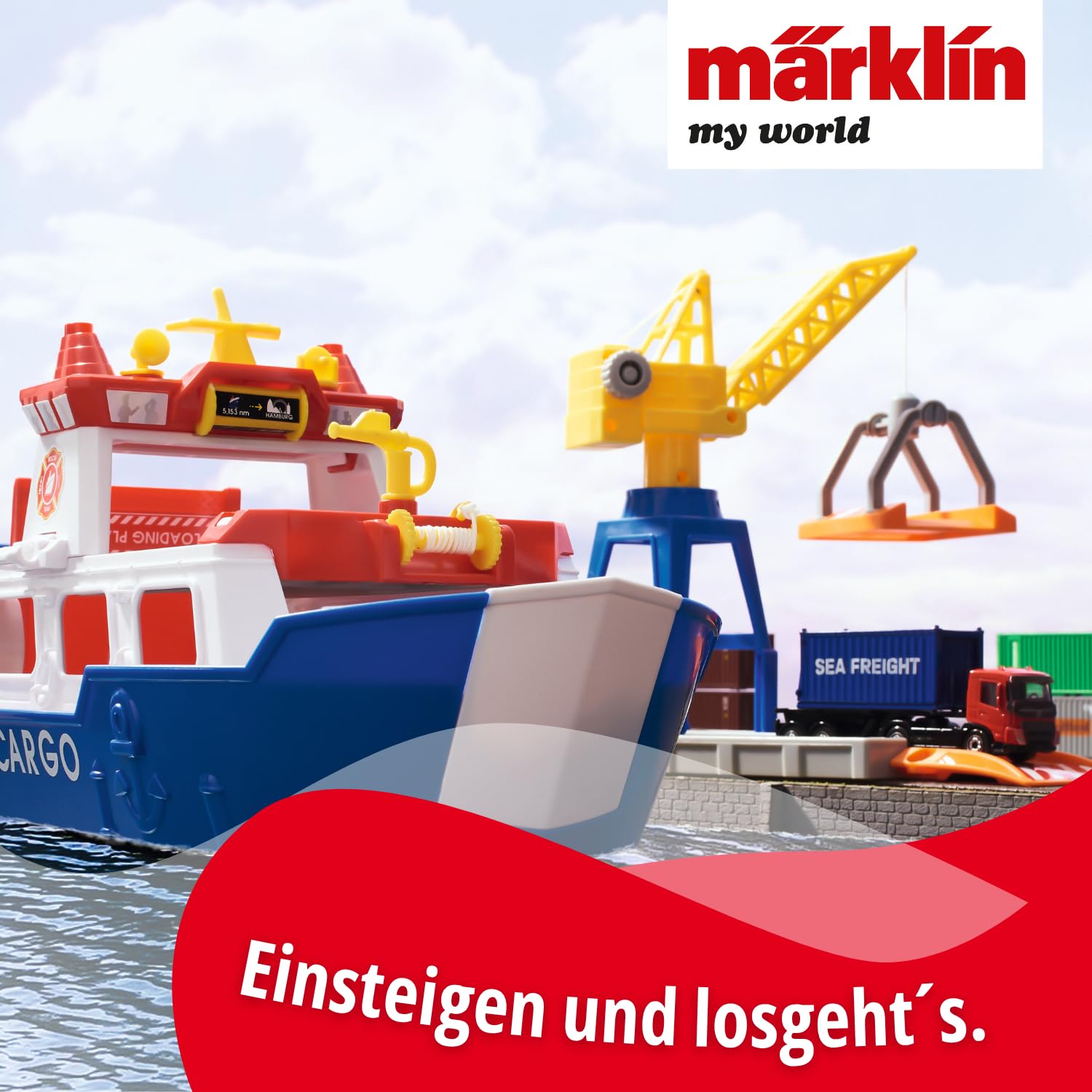 Märklin My World 72223 - Set de Juego con grúa móvil (Carga y Descarga, Accesorios, para niños a Partir de 3 años, Carril H0)